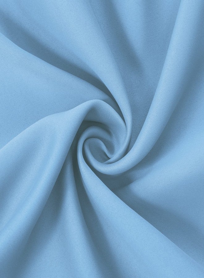 LEMOMO Blackout Curtains 52 x 63 inch/Sky Blue Curtains Set of 2 Panels/Thermal Insulated Room Darkening Bedroom Curtains - Image 4